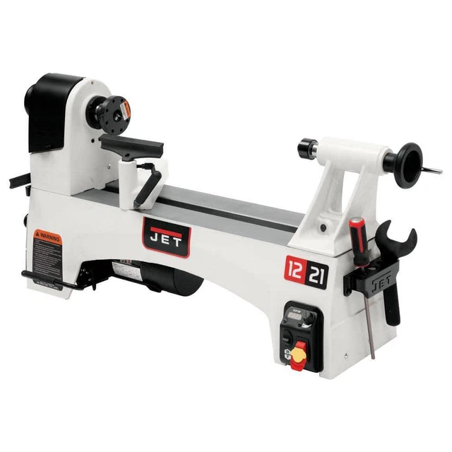 Jet Wood Lathe 115V 12" x 12" Positive Stops Reverse Heavy Duty Variable Speed