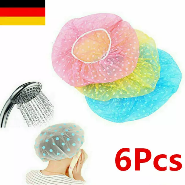 6x Duschhaube Badehaube Duschmütze Haarschutz Friesurschutz Duschkappe Dusche DE