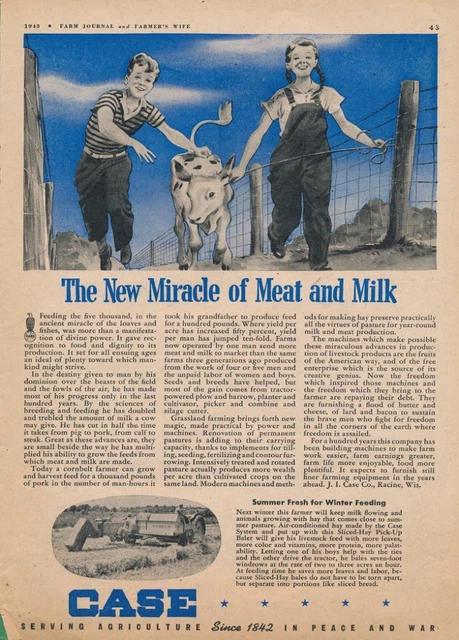 Magazine Ad - 1943 - CASE Tractors - World War 2 - (#4)
