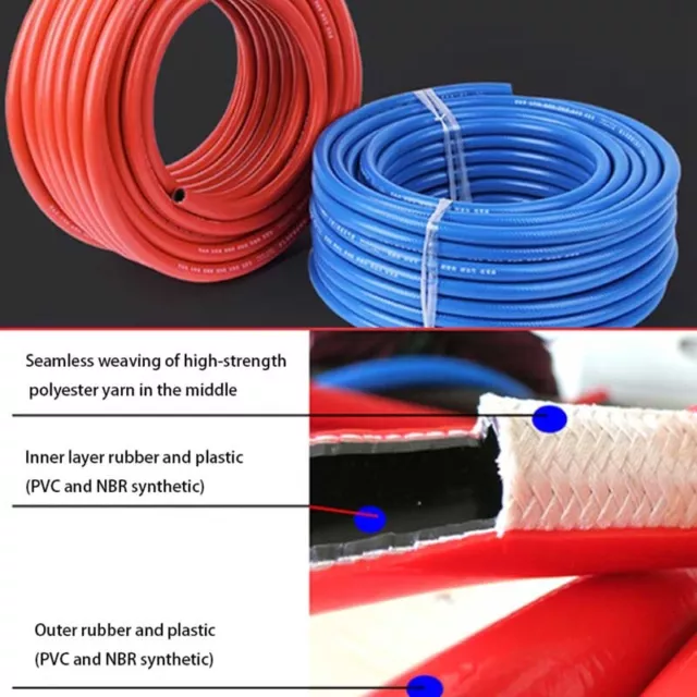 High Pressure Braided Rubber Fuel Hose Fuel / Diesel, Oil Line Pipe PVC Blue/Red