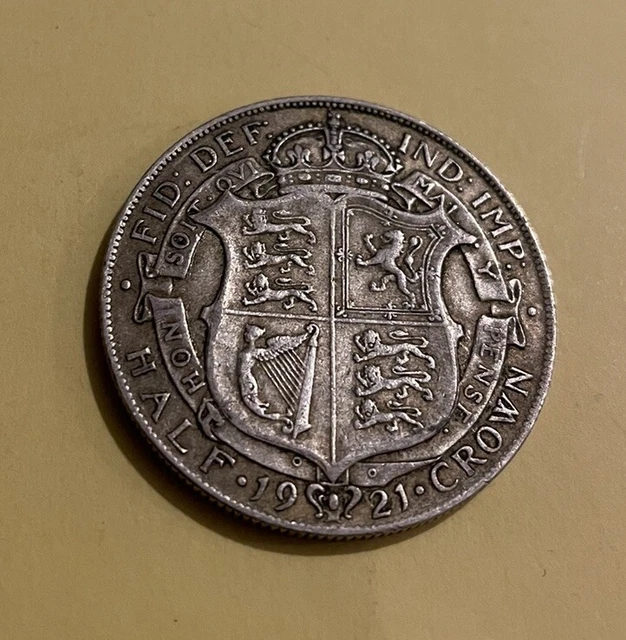 George V Half Crown Silver Coin 1921