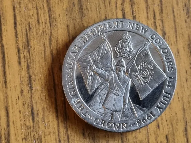 1998 Gibraltar One Crown coin : Regiment new Colours