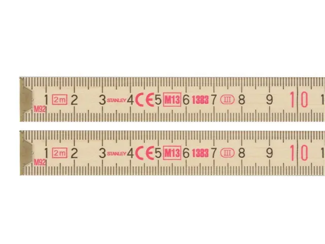 Stanley Tools - Wooden Folding Rule 2 Metre - 0-35-455