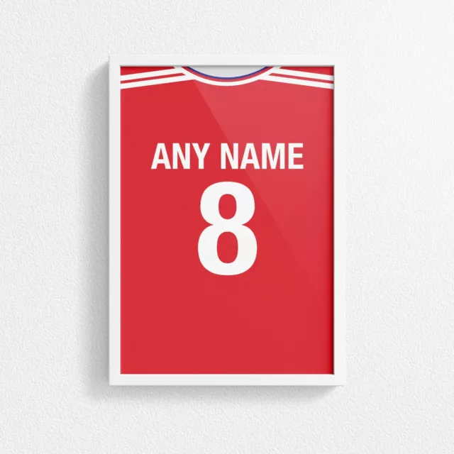 Personalised Arsenal Football Colours Poster Frame Print Birthday Christmas Gift 2