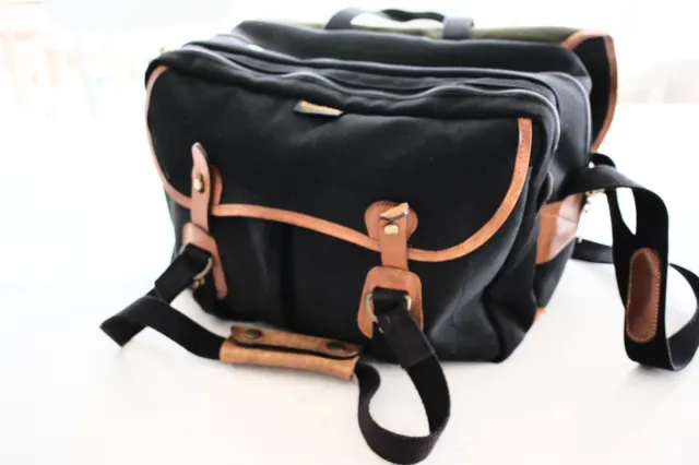 Used Billingham 445 Camera Bag - Black Canvas / Tan Leather (Olive Lining)