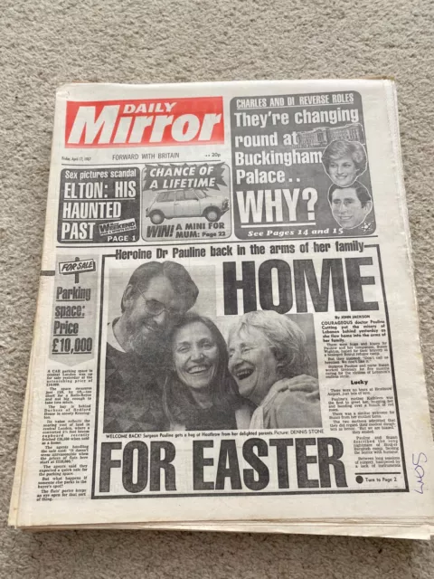 Daily Mirror Newspaper 17th April 1987 Dr Pauline Cutting Sam Copper