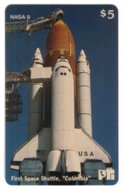 NASA 6: $5. 'Columbia' On Launch Pad - First Space Shuttle USED Phone Card
