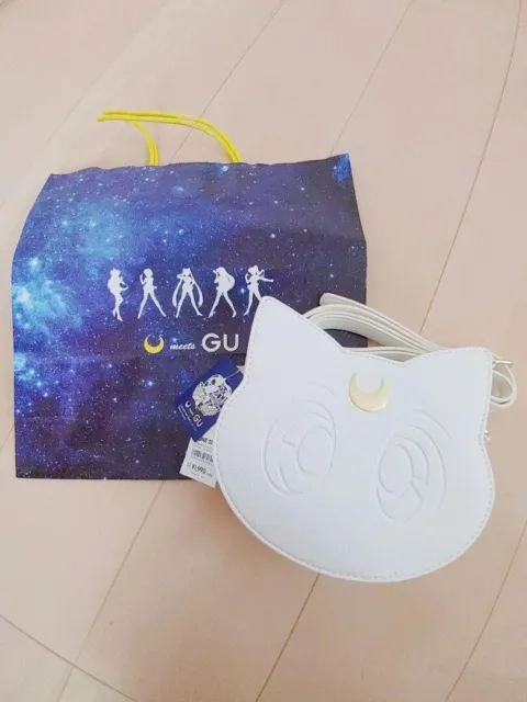 Gu Sailor Moon Collaboration Shoulder Bag White Artemis import Japan