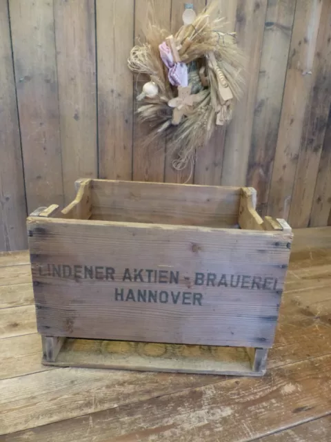 alte Bierkiste Lindener Aktien Brauerei Hannover Holzbierkasten Bierkasten