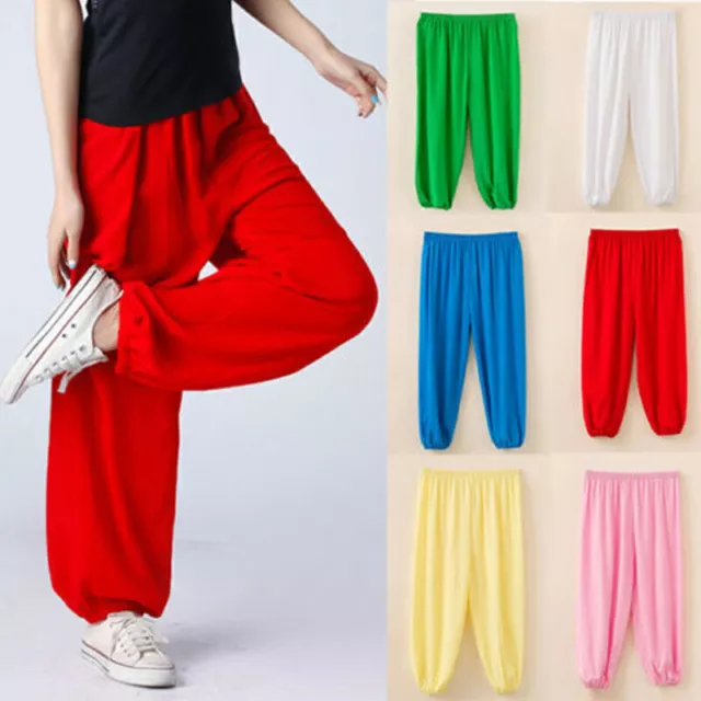 Kids Boys Girls Loose Bloomers Yoga Dance Sport Comfy Long Trousers Harem Pants#