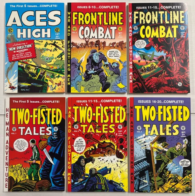 EC Annuals lot of 6: Aces High 1, Frontline Combat 2-3, Two-Fisted Tales 1, 3-4
