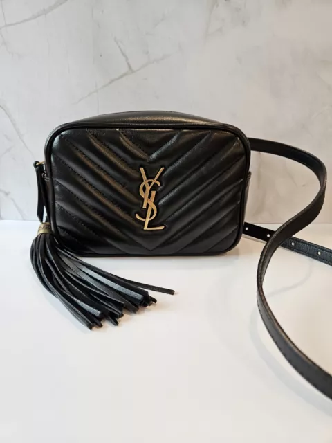 YSL Saint Laurent Mini Camera Lou Black Leather Belt Bag