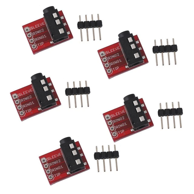 5x  3.5mm Jack Breakout Board Headset Stereo Socket Extension Module