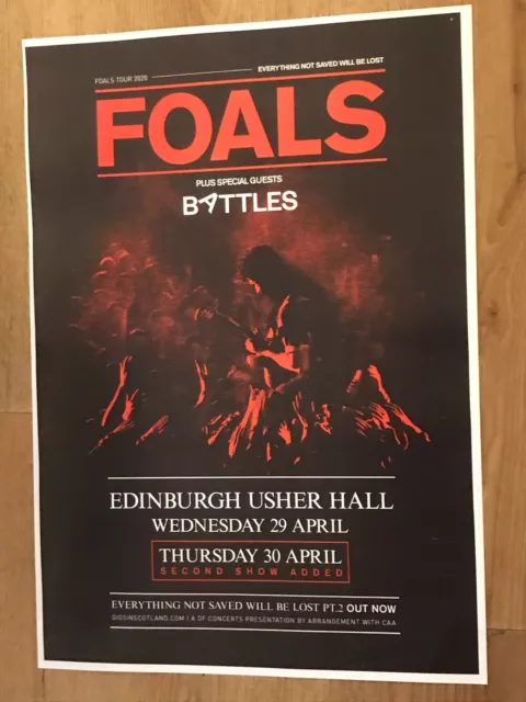 Foals - Edinburgh 2019 live music band show tour memorabilia concert gig poster!