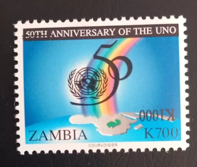 ZAMBIA 2004 K1000 SU K700 INVERTITO O/STAMPA NON MONTATO COME NUOVO SG,939a LOTTO 23