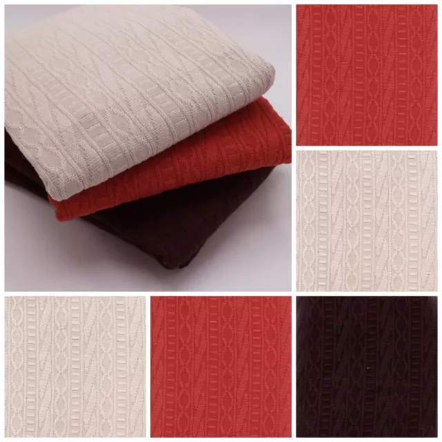 Cotton Blend Jacquard Cable Knit Jersey Dressmaking Fabric