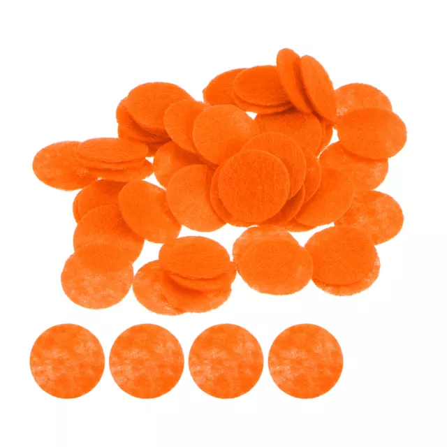 200pcs Round Felt Circles, 15mm 5/8" Craft Felt Pads Non-Woven Fabric Pad Orange