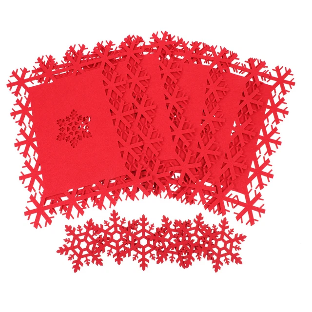 12Pcs festliche Tischsets Weihnachten Tisch Matten Spitze Tischsets Urlaub