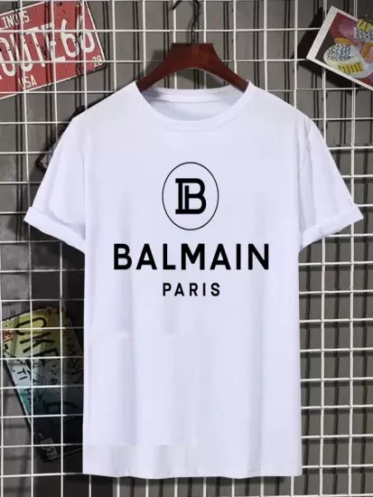 SALE!!_Balmain-Paris Logo  Unisex Logo T-Shirt Printed Fanmade Size S-5XL