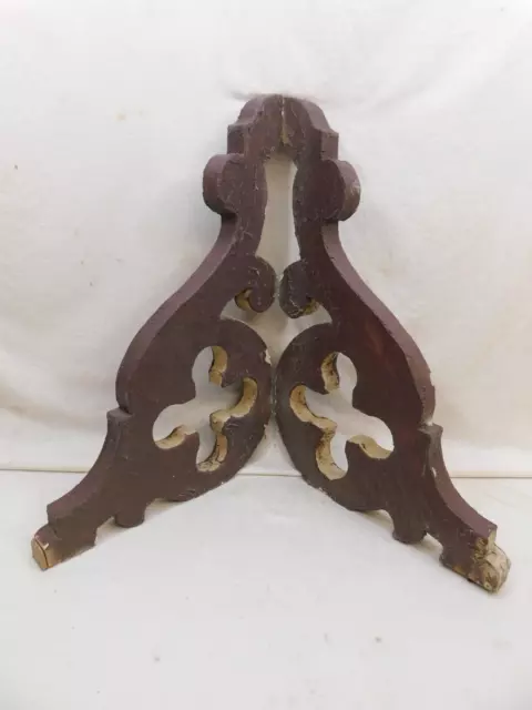 1800's Antique Wooden CORBELS Scrolled Fretwork VICTORIAN EASTLAKE Style ORNATE