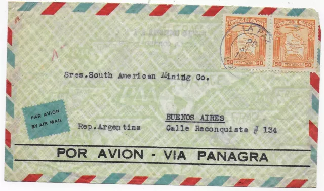 Luftpost La Paz nach Buenos Aires, 193x