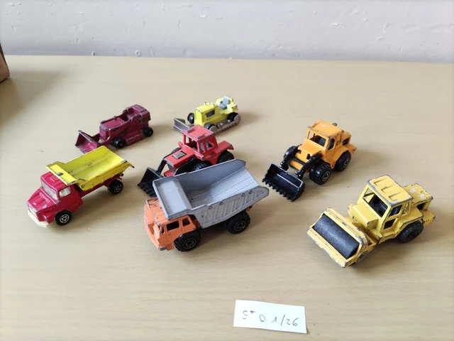 Lot De Véhicules De Chantier Majorette - échelles 1/87 Et 1/100 - Années 80
