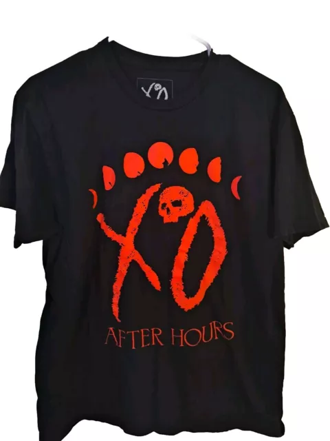 THE WEEKND SHIRT Large Black After Hours XO Moon Phase Skull 2020 Tour Merch Top