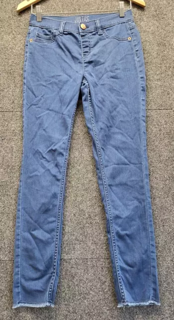 Justice Girl's Denim Jeans Blue Size 14  Stretch Skinny Leg Jegging Mid Rise