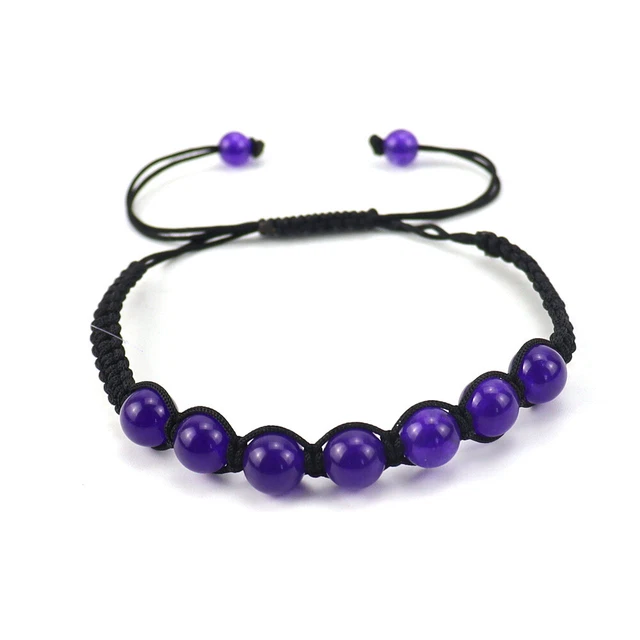 7 Chakra Tree Of Life Charm Bracelet Natural Amethyst Gem Stones Reiki Healing