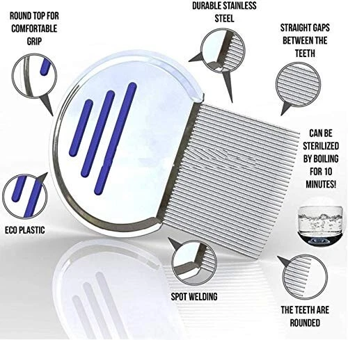 Nitty Gritty Hair Lice Nit Comb Treatment Stainless Steel Teeth & Metal Comb UK 5