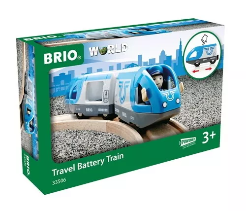 Brio World Eisenbahn Zug Blauer Reisezug Batterielok 3 Teile 33506