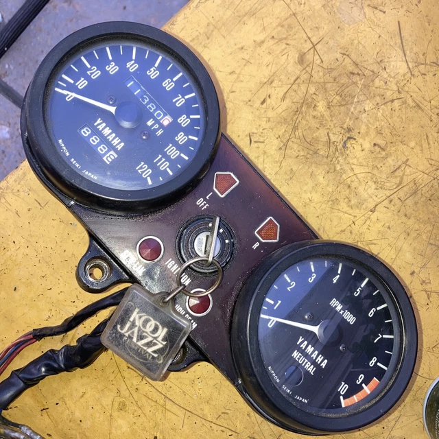 Yamaha Rd250 Rd350 Rd400 Dash Ignition Tack 120 Mph Speedometer  10000 Rpm Tach