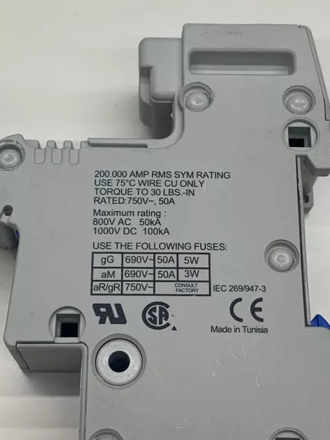 2 X Ferraz Shawmut Ultrasafe  US 141  - 750V- 50A NEW 6