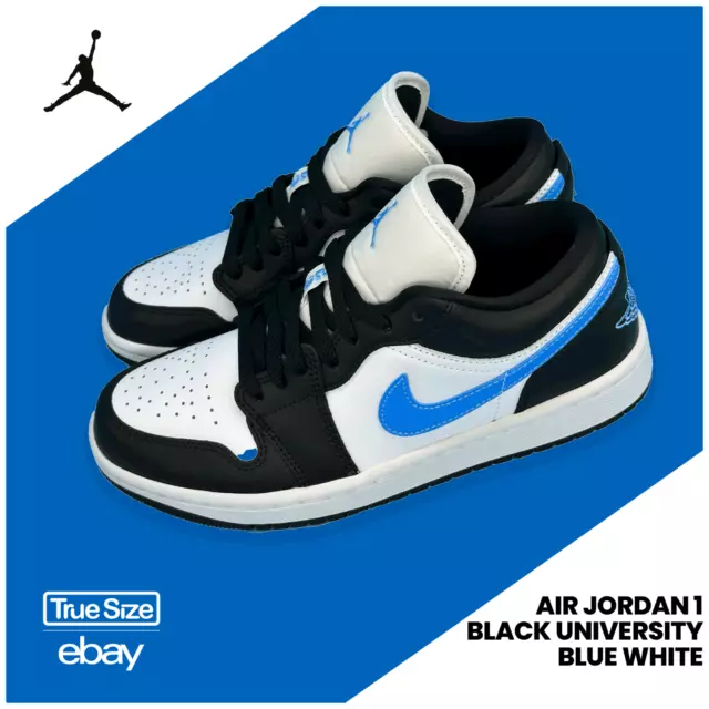 Nike Air Jordan 1 Low Black University blu bianco Wmns 38