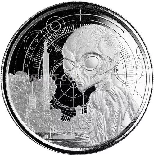 Ghana 2021  Alien BU 1 oz Silber 5 Cedis