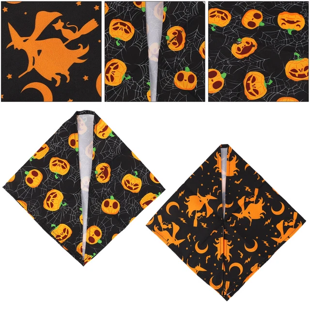 2 piezas Halloween Mascota Babero Halloween Cuadro Mascota Bandana