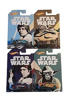 Hot Wheels Star Wars Fahrzeuge 4er Set Yoda Luke Han Solo Jabba the Hutt Neuware