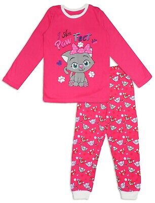Bambine Bambini Rosa Brillante Cotone Pajama Pigiama Set Pigiama Pigiamino Abbigliamento da Notte Nightwear