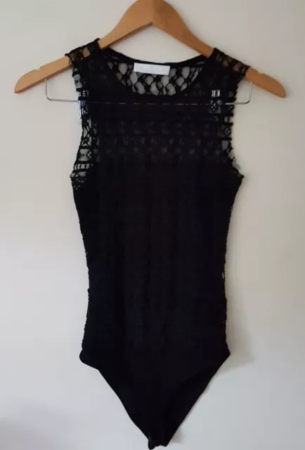 Lace Body Bershka Size S Black Womens