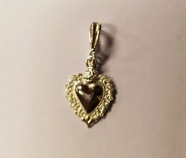 CIONDOLO EX VOTO CUORE VOTIVO GRAZIA RICEVUTA IN ARGENTO CM 2,5x1,2  CON GANCIO