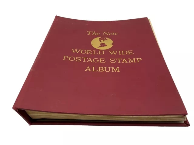 Minkus 1952 THE NEW WORLD WIDE POSTAGE STAMP ALBUM With Stamps Collectible Album