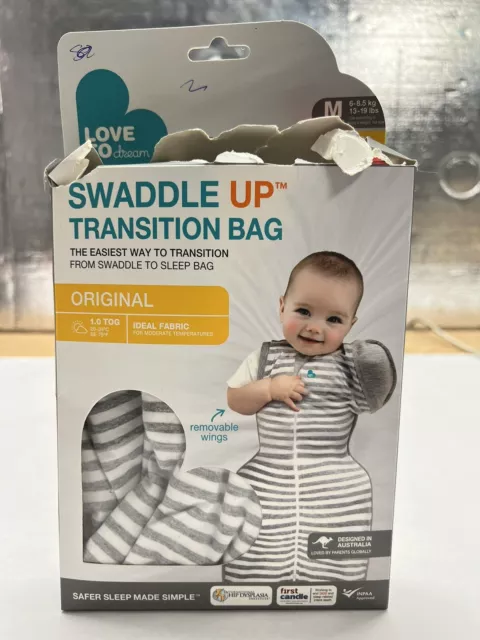 Love To Dream Swaddle UP Transition Bag Swaddle Wrap Gray M Size 00 13-19LBS