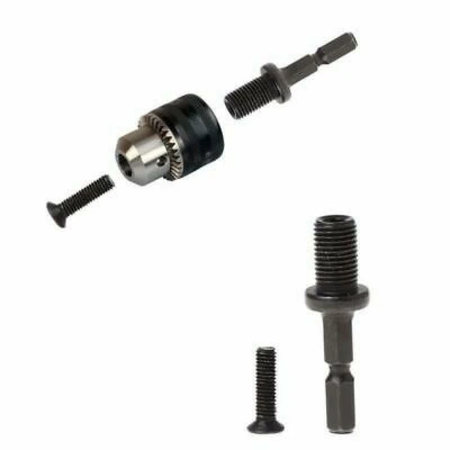 1/4" 6mm Hex Shank Keyless Drill Bit Chuck Adapter Converter Quick Change Tools
