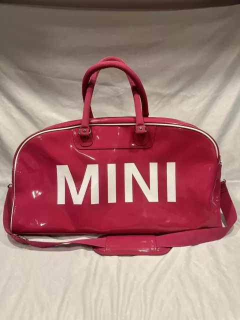 BMW Mini Cooper Hot Pink Duffel Red Liner Large Overnighter Or Gym Bag