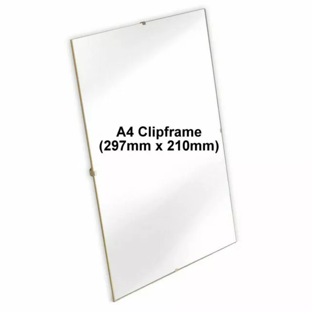 A4 Clip Frame Picture Photo Frame With Plexi Glass Front - A4 Size