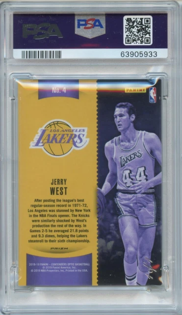 2018-19 Panini Contenders Optic Jerry West Winning Ticket Gold Vinyl 1/1 PSA 9 2