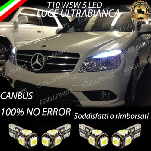 LUCI DIURNE POSIZIONE Led Mercedes Benz Classe C W204 T10 W5W Canbus 4  Pezzi EUR 12,90 - PicClick IT