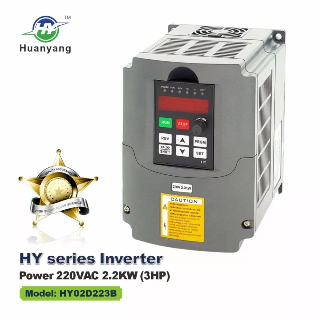 Huanyang VFD 220V 2.2kw 3HP Variable Frequency Drive Inverter Convert for Motor