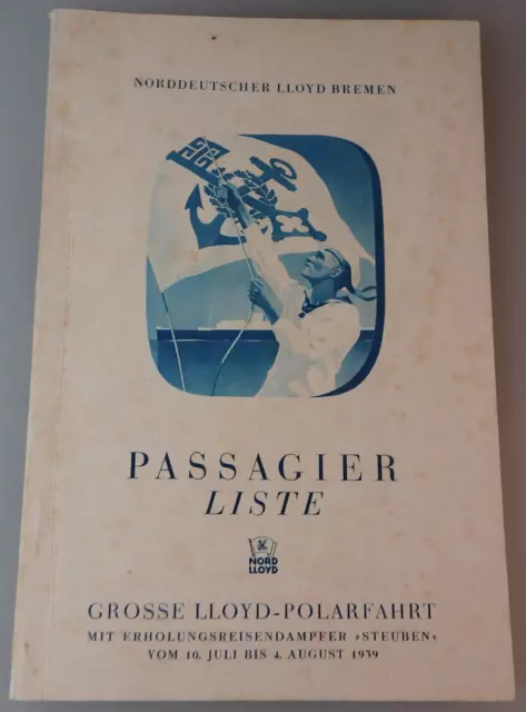 NDL Bremen Passagier Liste und Programm etc Grosse Lloyd-Polarfahrt 1939 (93337)