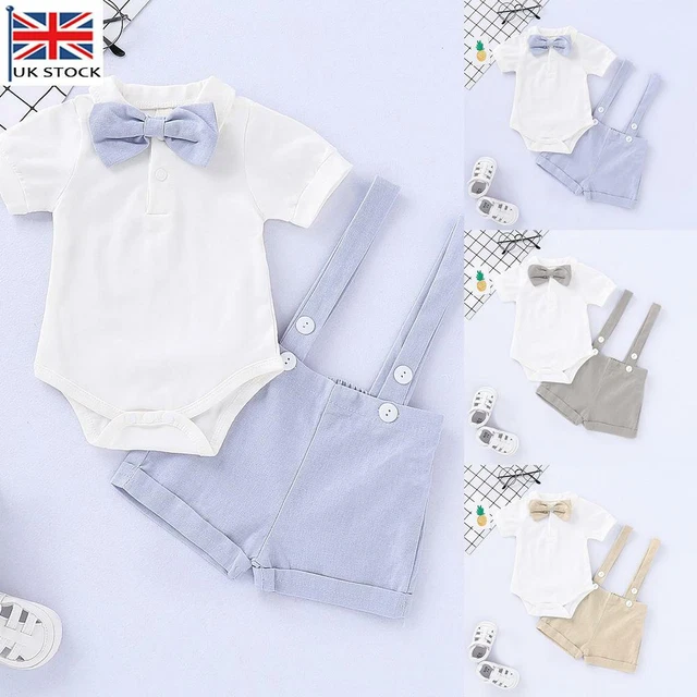 Newborn Infant Baby Boys Gentleman Short Suit Romper Bodysuit Outfit Clothes Set